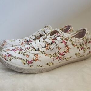 Skechers Bobs B Cute Floral Kiss White Pink Slip On Sneakers Womens 7